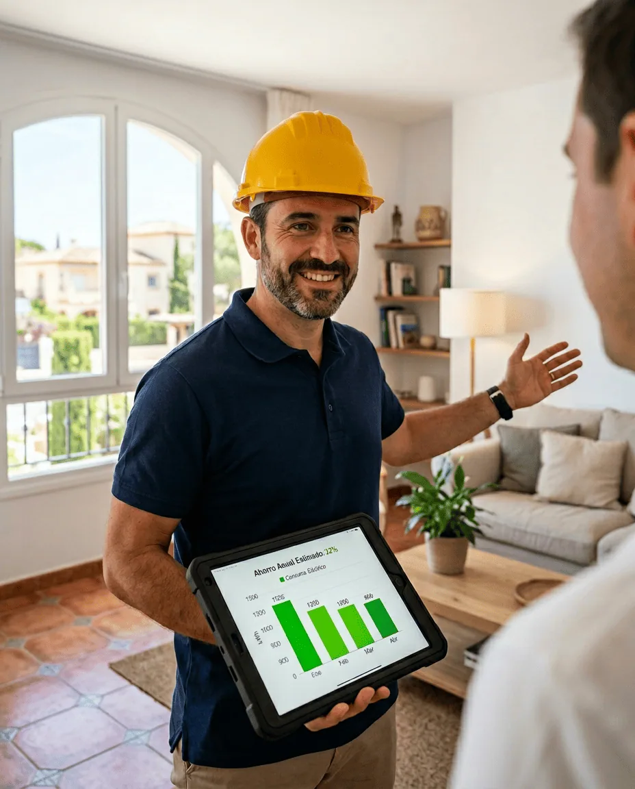 Auditor energético en una vivienda